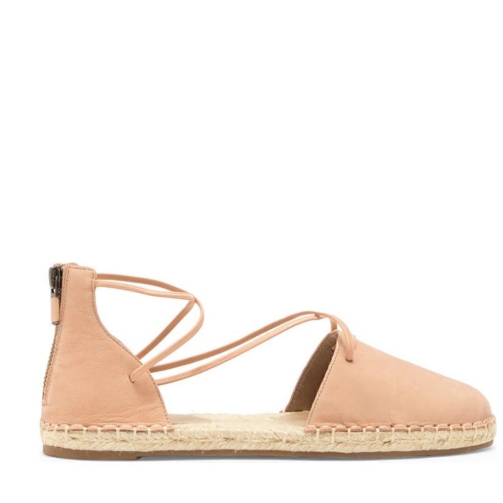 Eileen Fisher Lace-Up Leather Espadrille Sandal, Toffee Cream Pink Size 7.5, NWT - Picture 12 of 16